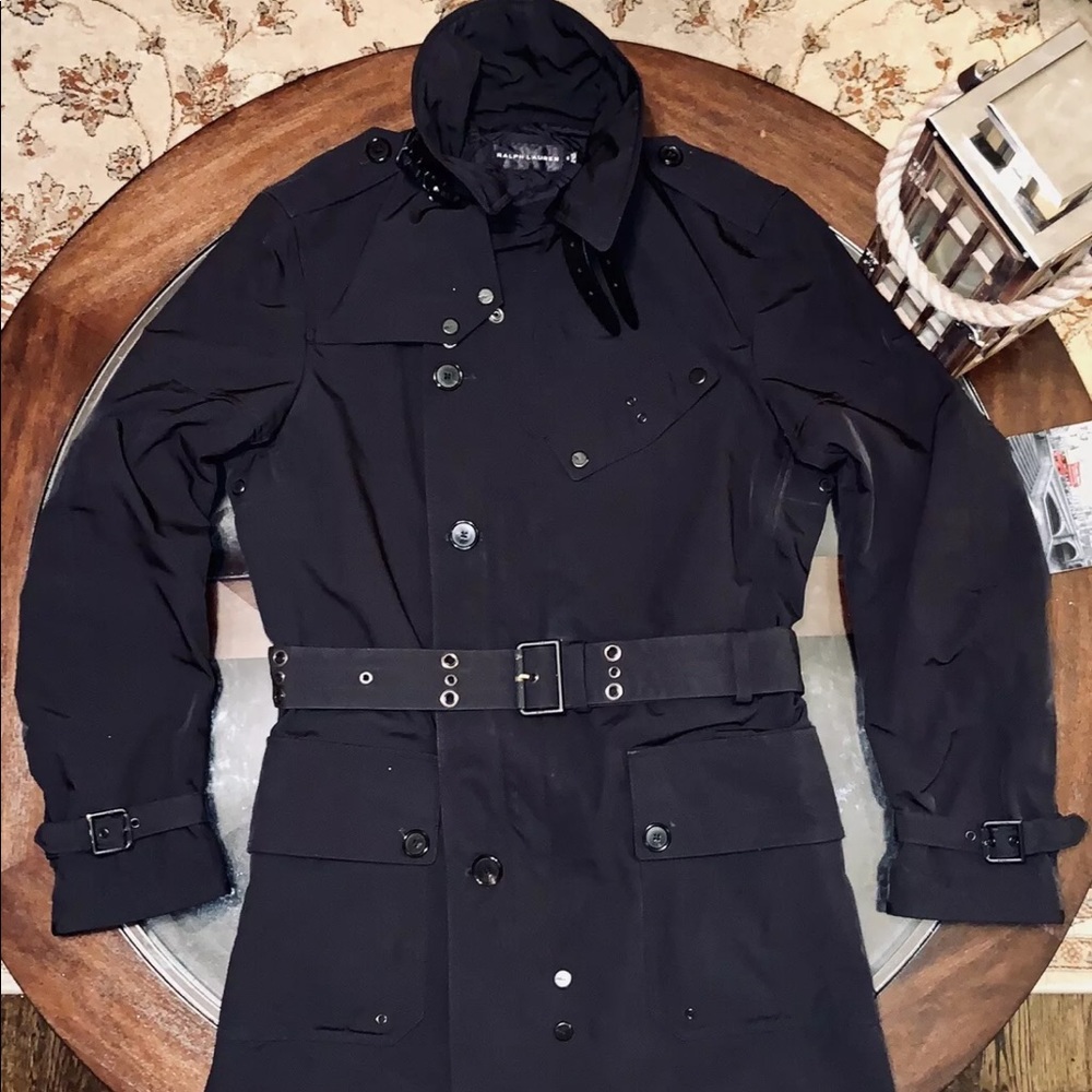 Ralph Lauren Black Label Sz Small Rain Trench Coat